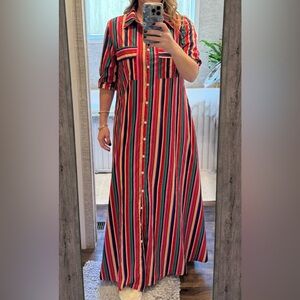 Striped Multicolor Maxi Dress